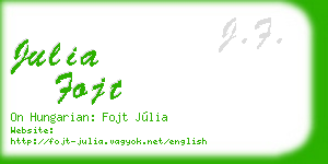 julia fojt business card